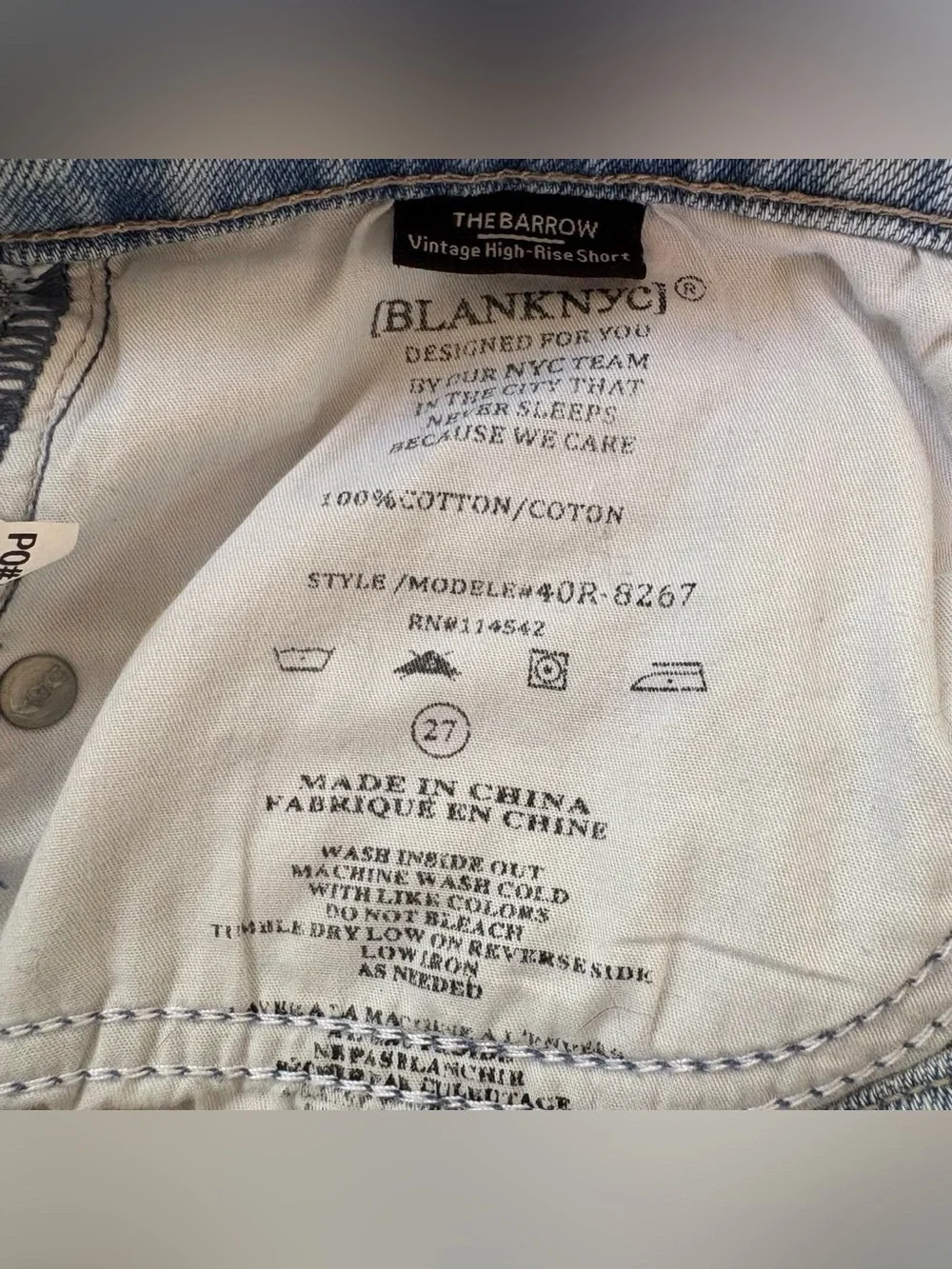 Blank NYC Palm Tree Jean Shorts
